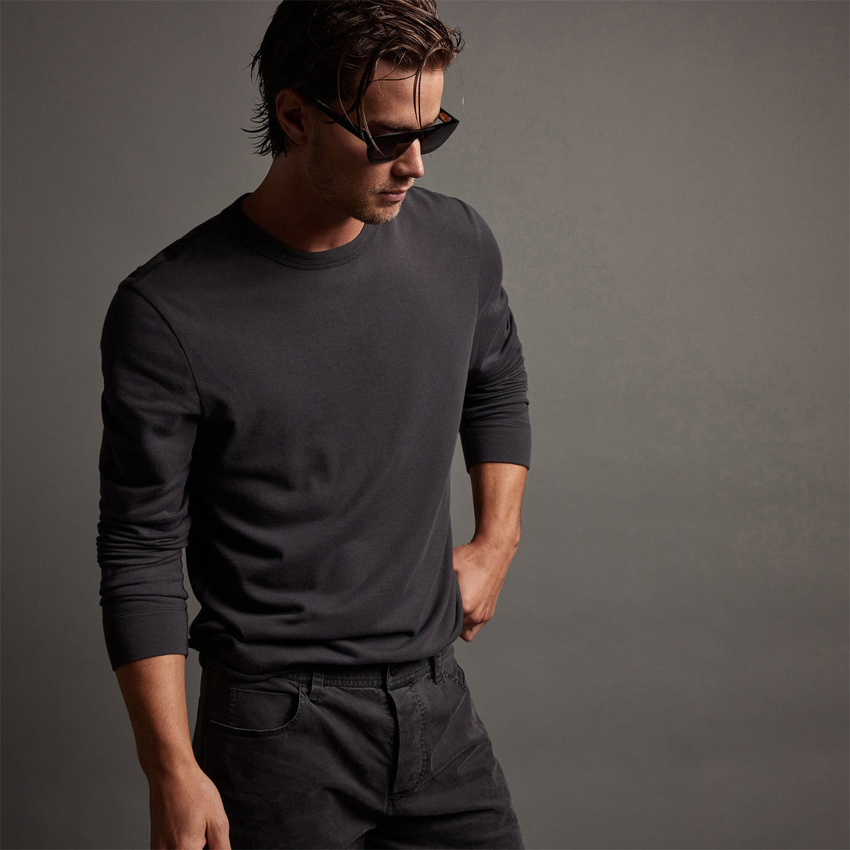 Crisp Cotton Terry Pulloverin Magma | James Perse Los Angeles
