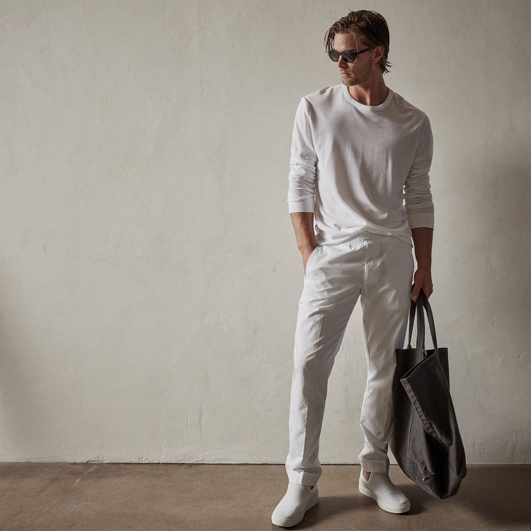 Crisp Cotton Terry Pulloverin White | James Perse Los Angeles