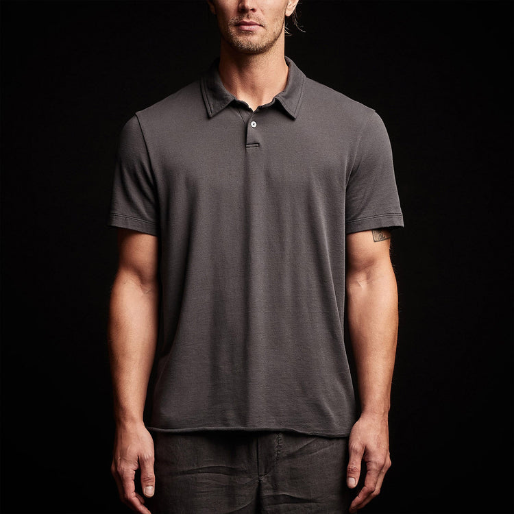 Crisp Cotton Terry Polo in Magma | James Perse Los Angeles