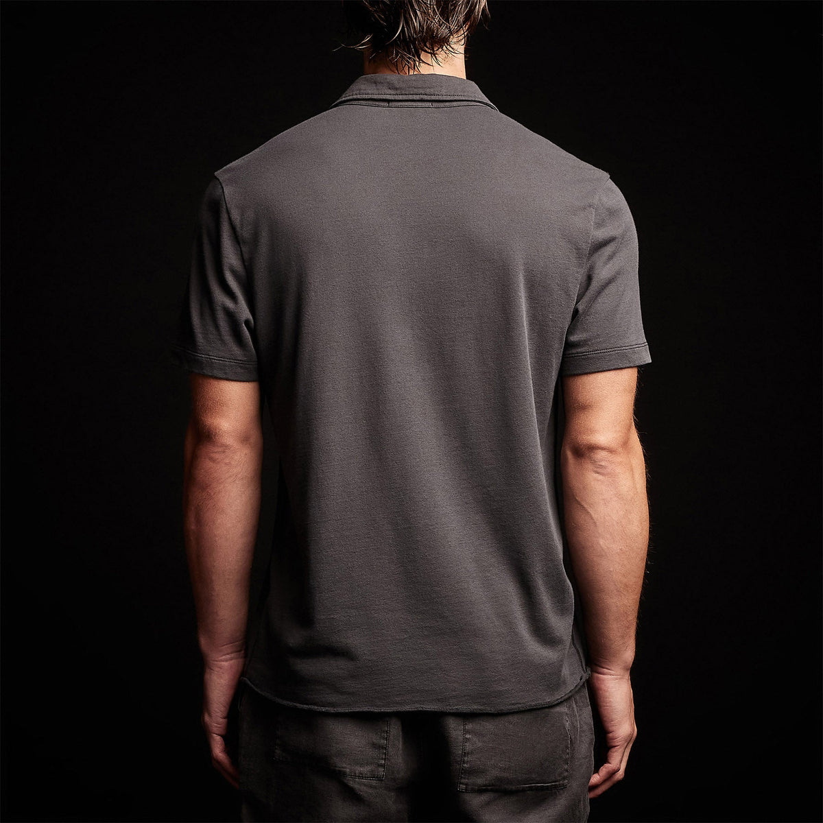 Crisp Cotton Terry Polo in Magma | James Perse Los Angeles