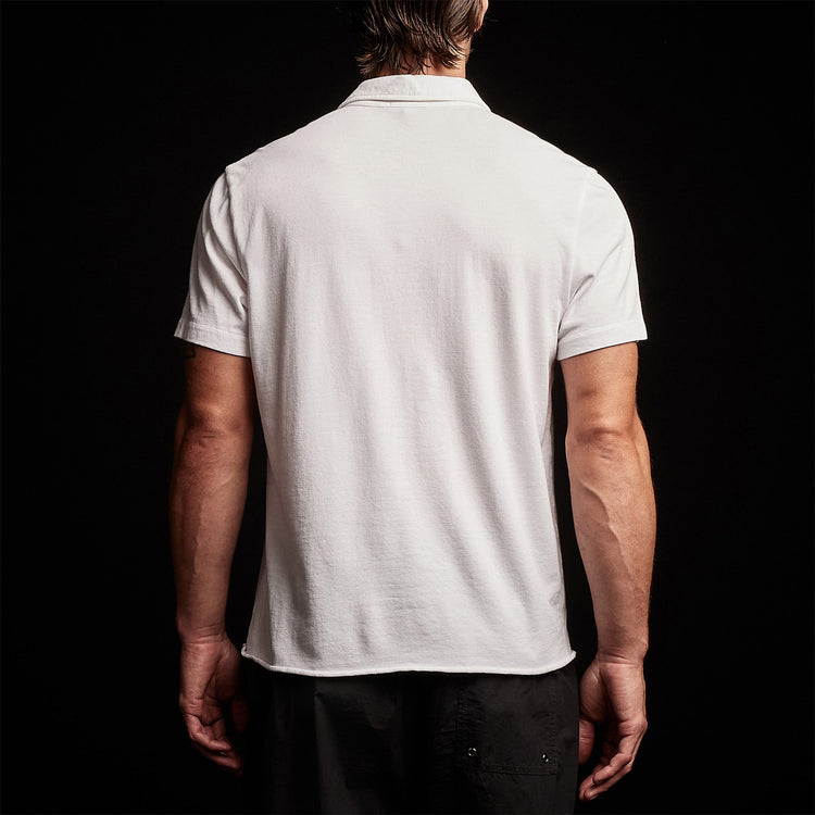 Crisp Cotton Terry Polo in White | James Perse Los Angeles