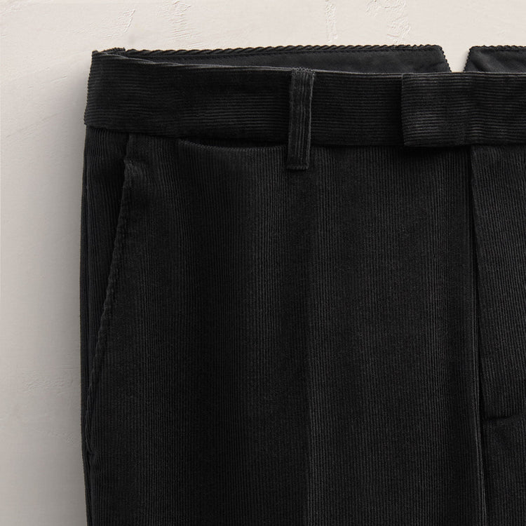 Cotton Cashmere Corduroy Suit Pant in Black | James Perse Los Angeles FLAT