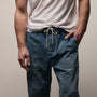 Linen Denim Drawstring Pant in Blue Wash | James Perse Los Angeles