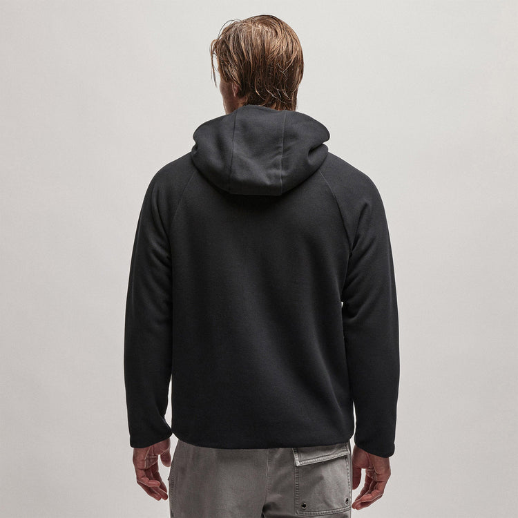 Sherpa Lined Scuba Hoodie in Black/Black | James Perse Los Angeles