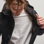 Sherpa Lined Scuba Hoodie in Black/Black | James Perse Los Angeles