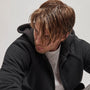 Sherpa Lined Scuba Hoodie in Black/Black | James Perse Los Angeles
