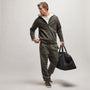 Sherpa Lined Scuba Hoodie in Dark Olive/Cream | James Perse Los Angeles