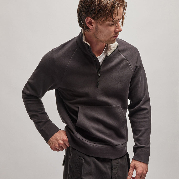 Sherpa Lined Scuba Half Zip in Magma | James Perse Los Angeles