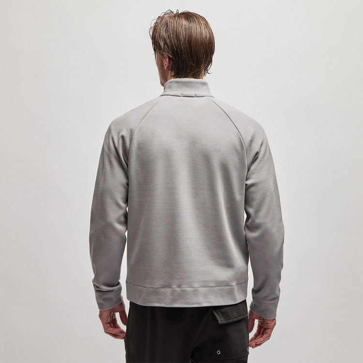 Sherpa Lined Scuba Half Zip in Silver Grey | James Perse Los Angeles