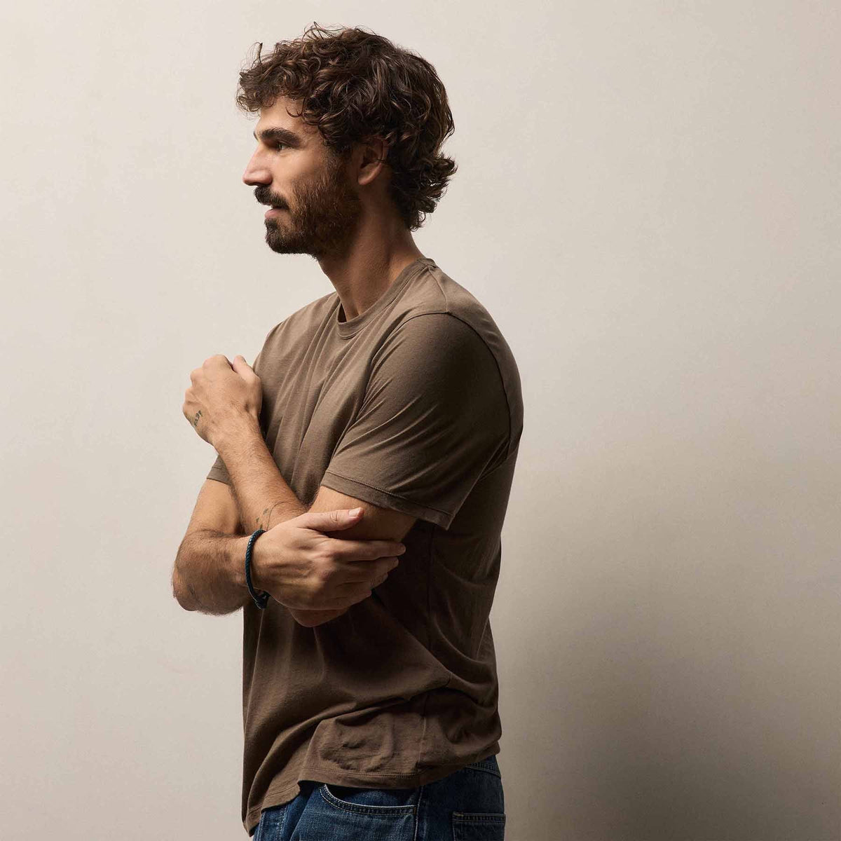 Luxe Lotus Jersey Tee in Caribou | James Perse Los Angeles
