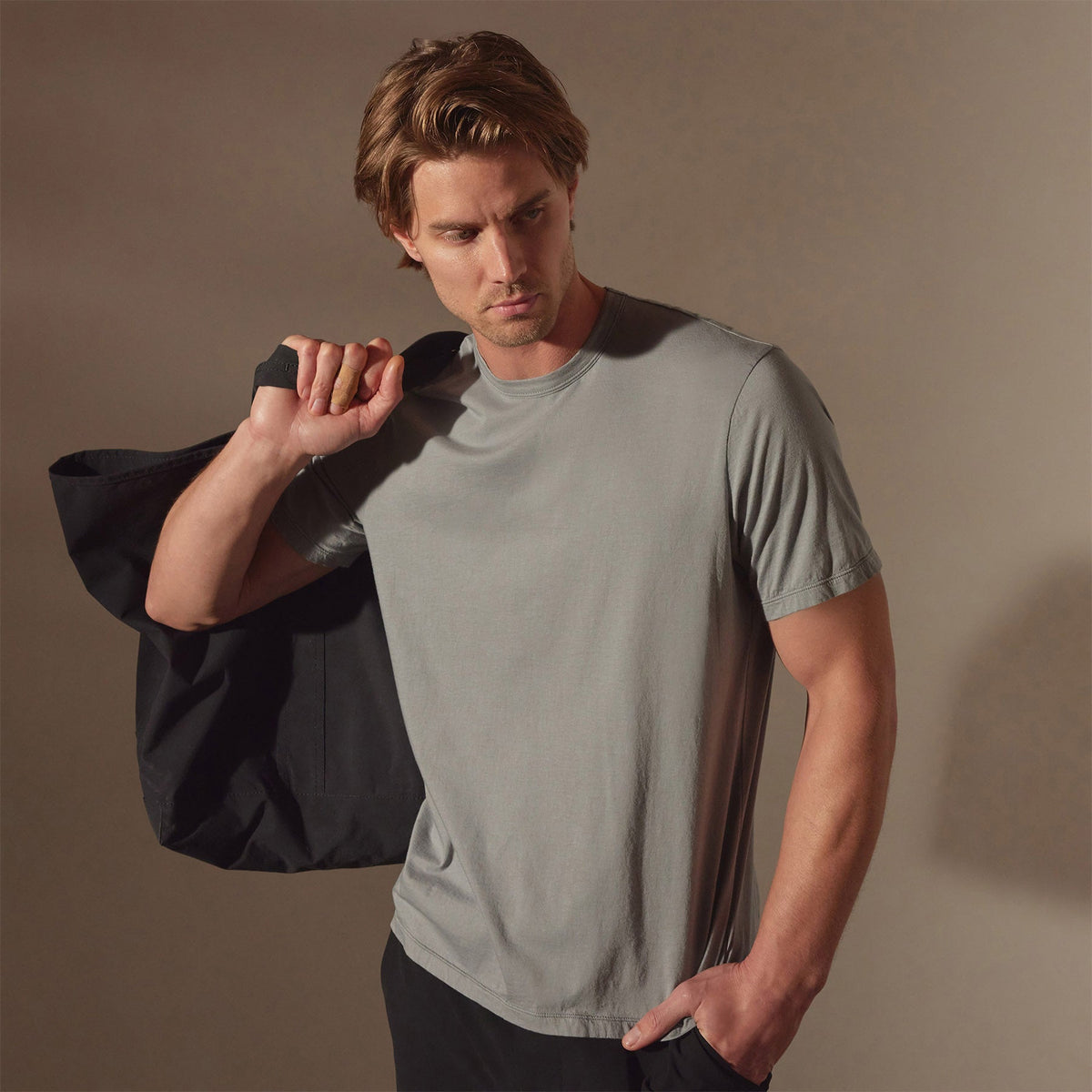 Luxe Lotus Jersey Tee in Dove | James Perse Los Angeles