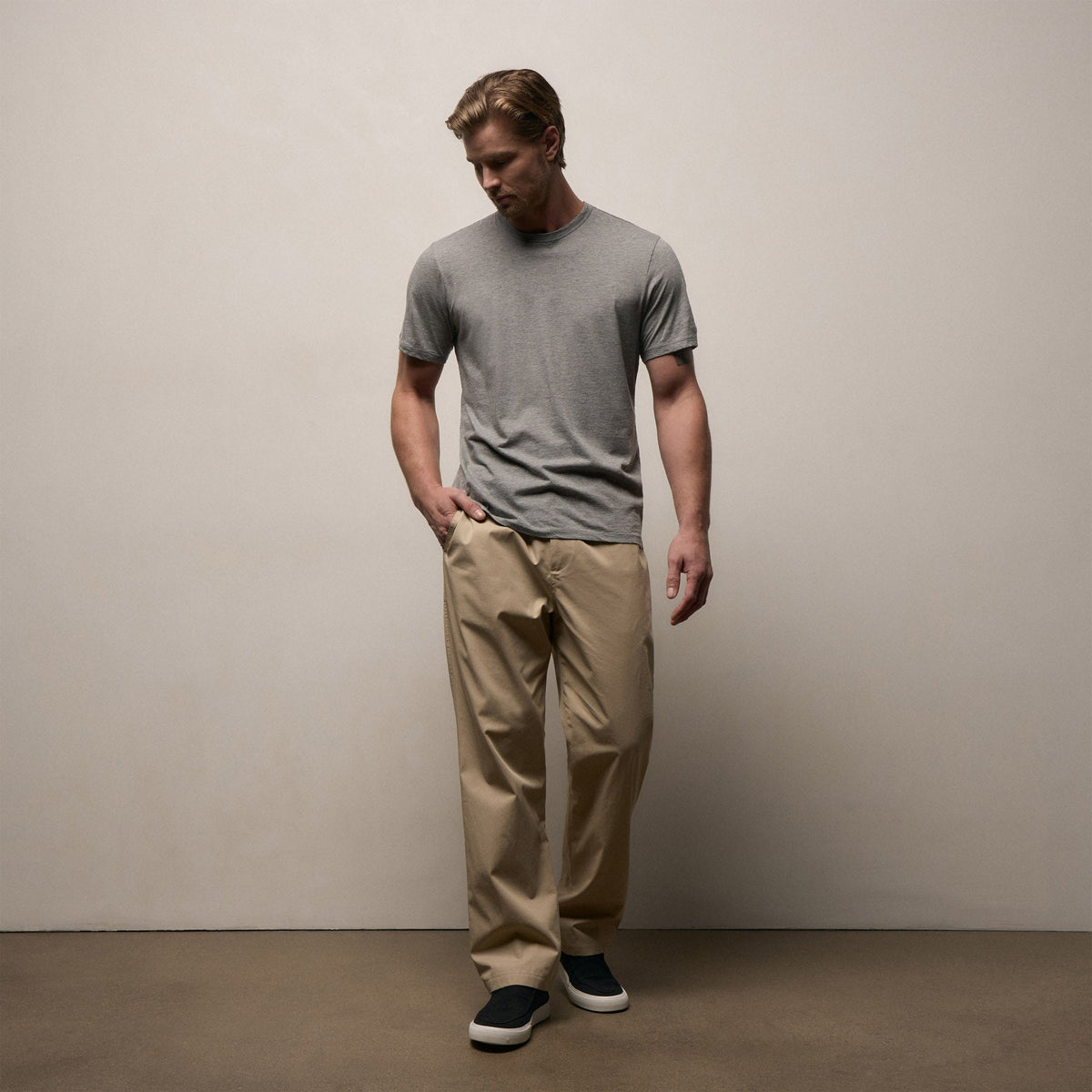 Luxe Lotus Jersey Tee in Heather Grey | James Perse Los Angeles