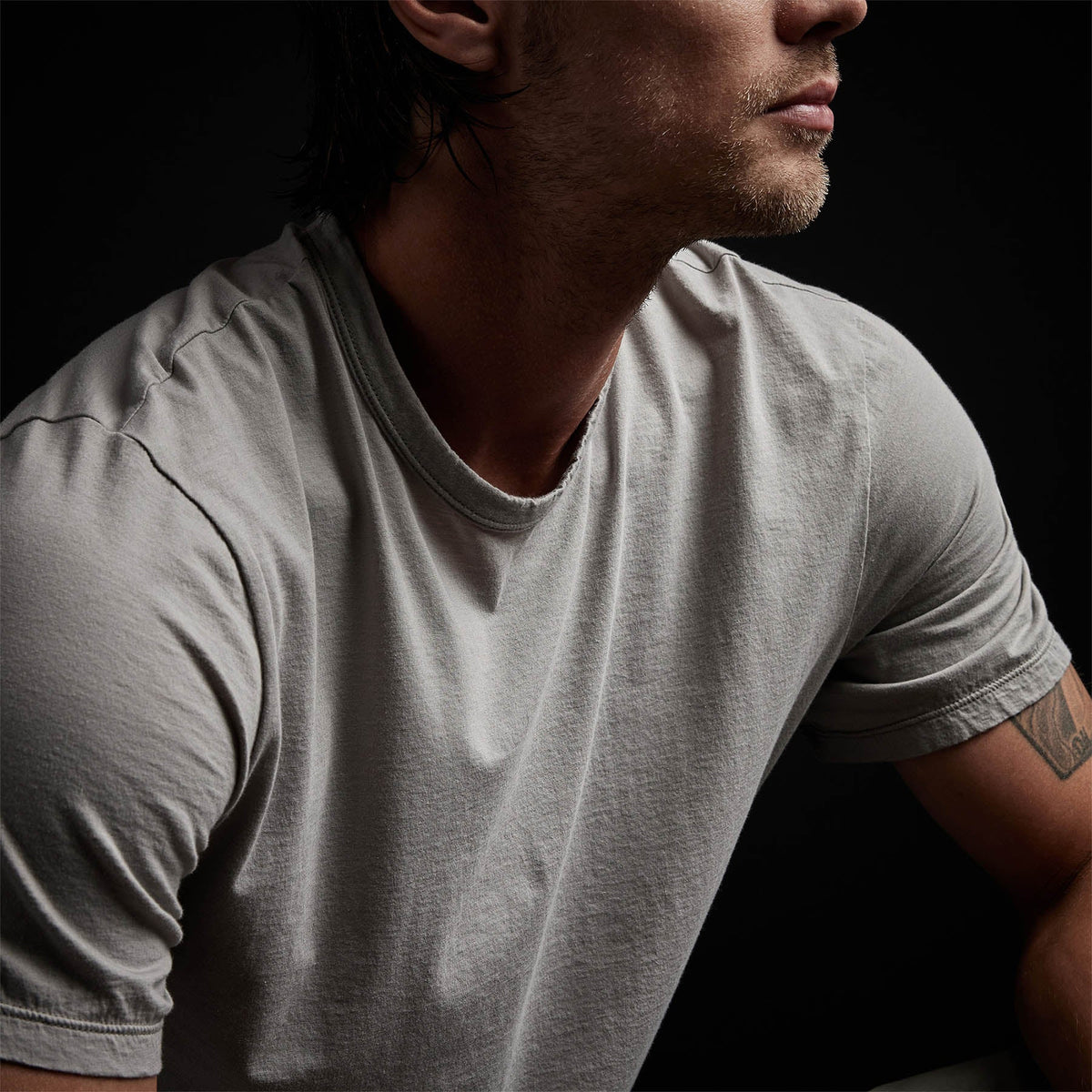 Luxe Lotus Jersey Tee in Paver | James Perse Los Angeles