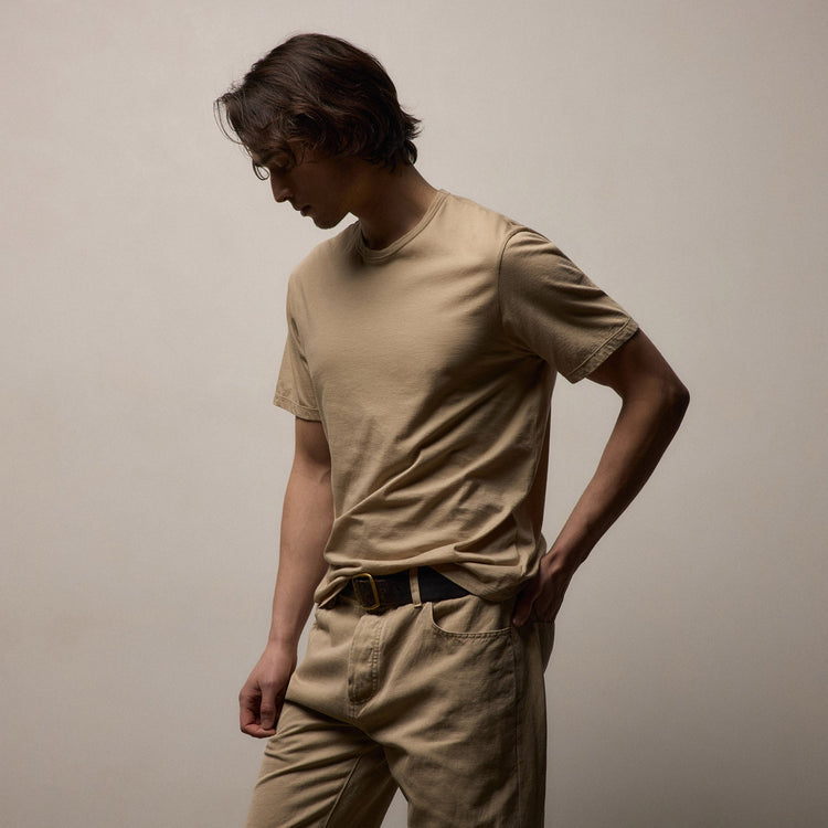 Luxe Lotus Jersey Tee in Light Khaki | James Perse Los Angeles