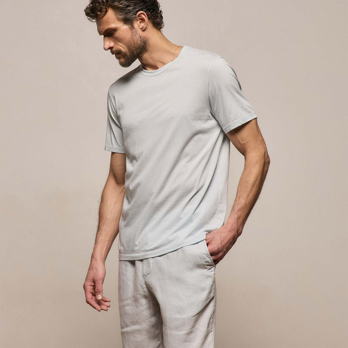 Luxe Lotus Jersey Tee in Memory | James Perse Los Angeles