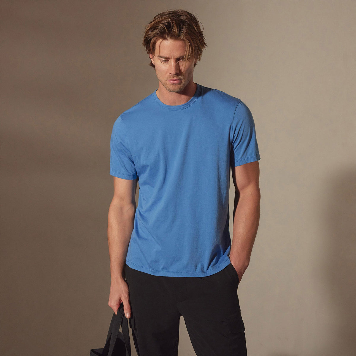 Luxe Lotus Jersey Tee in Spectrum Blue | James Perse Los Angeles