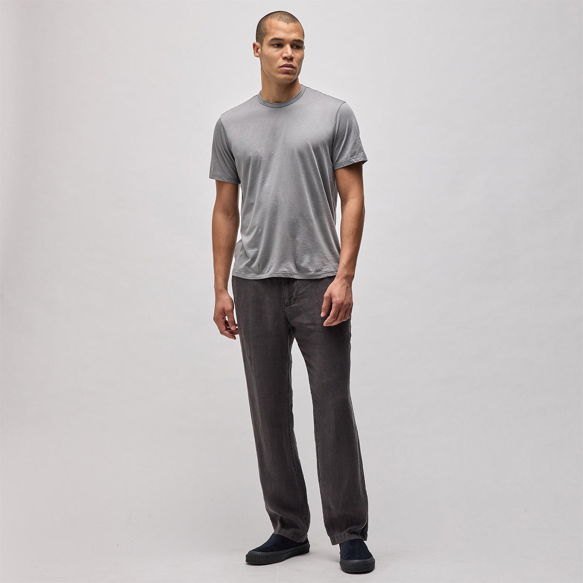 Luxe Lotus Jersey Tee in Silver Grey | James Perse in Los Angeles
