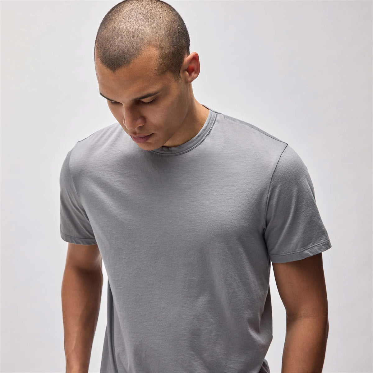 Luxe Lotus Jersey Tee in Silver Grey | James Perse in Los Angeles
