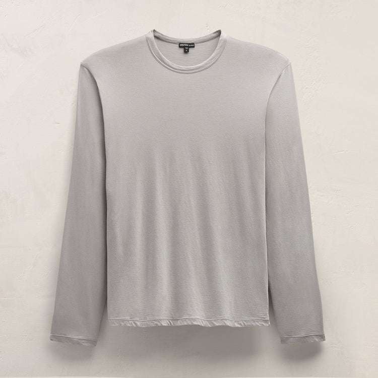 Luxe Lotus Jersey Long Sleeve in Fog | James Perse Los Angeles FLAT