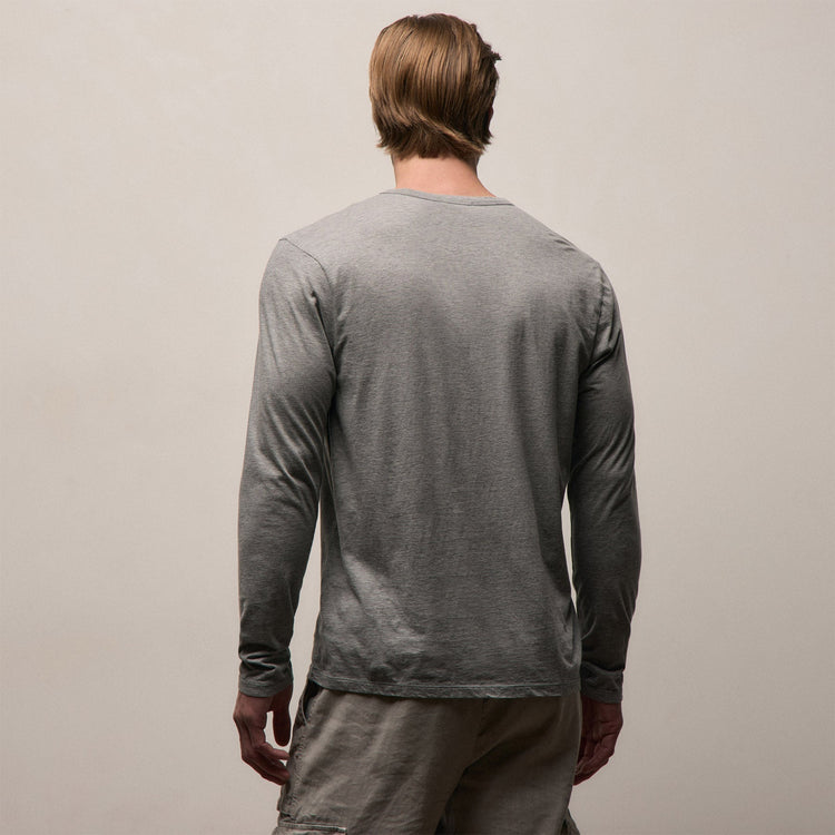 Luxe Lotus Jersey Long Sleeve in Heather Grey | James Perse Los Angeles