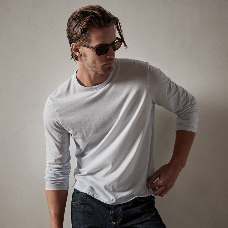 Luxe Lotus Jersey Crew in Memory | James Perse Los Angeles