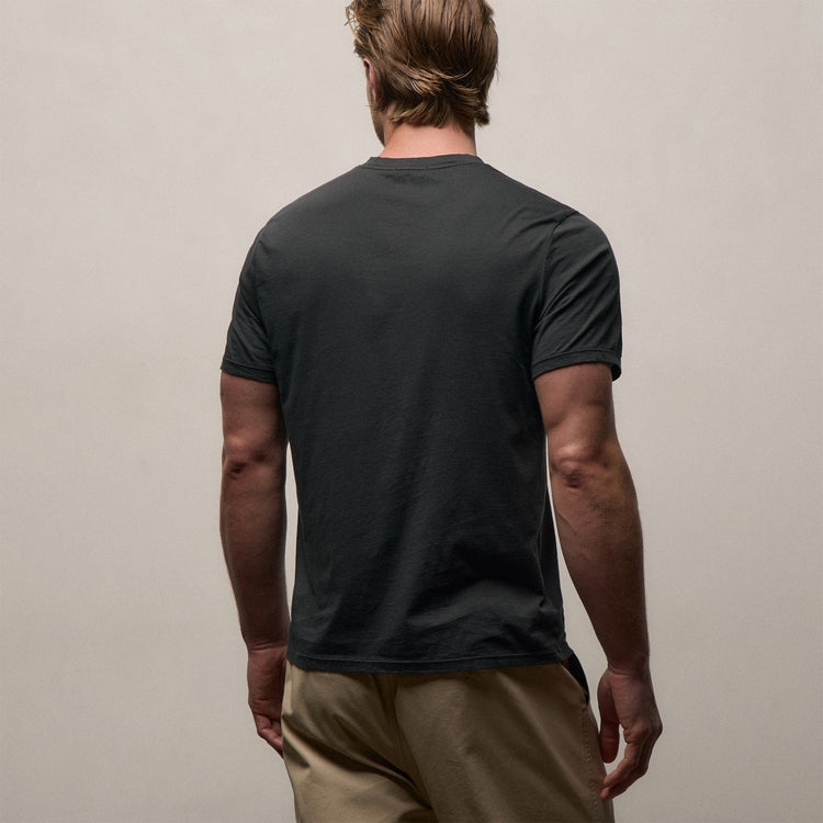 Luxe Lotus Jersey V Neck in Carbon | James Perse Los Angeles