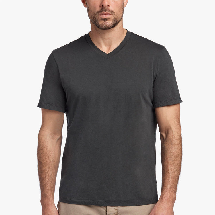 Luxe Lotus Jersey V Neck In Dark Olive | James Perse Los Angeles