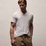 Luxe Lotus Jersey V Neck in White | James Perse Los Angeles