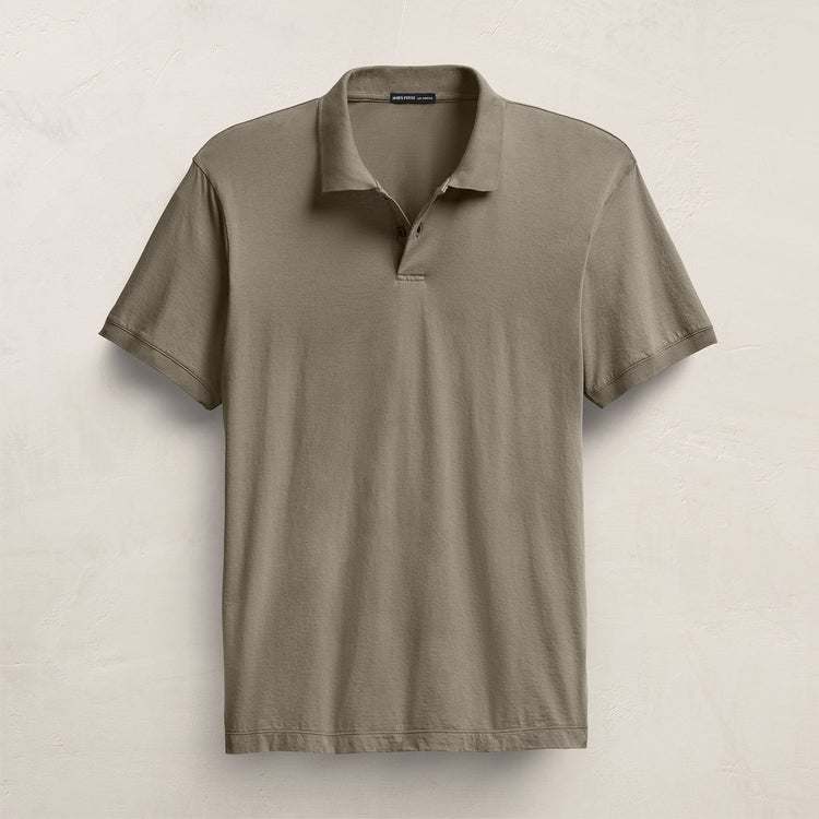 Luxe Lotus Jersey Polo in Birch | James Perse Los Angeles