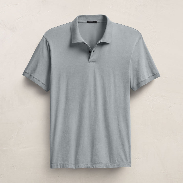 Luxe Lotus Jersey Polo in Grey Sky | James Perse Los Angeles
