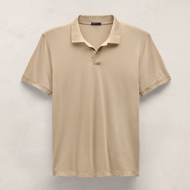 Luxe Lotus Jersey Polo in Light Khaki | James Perse Los Angeles