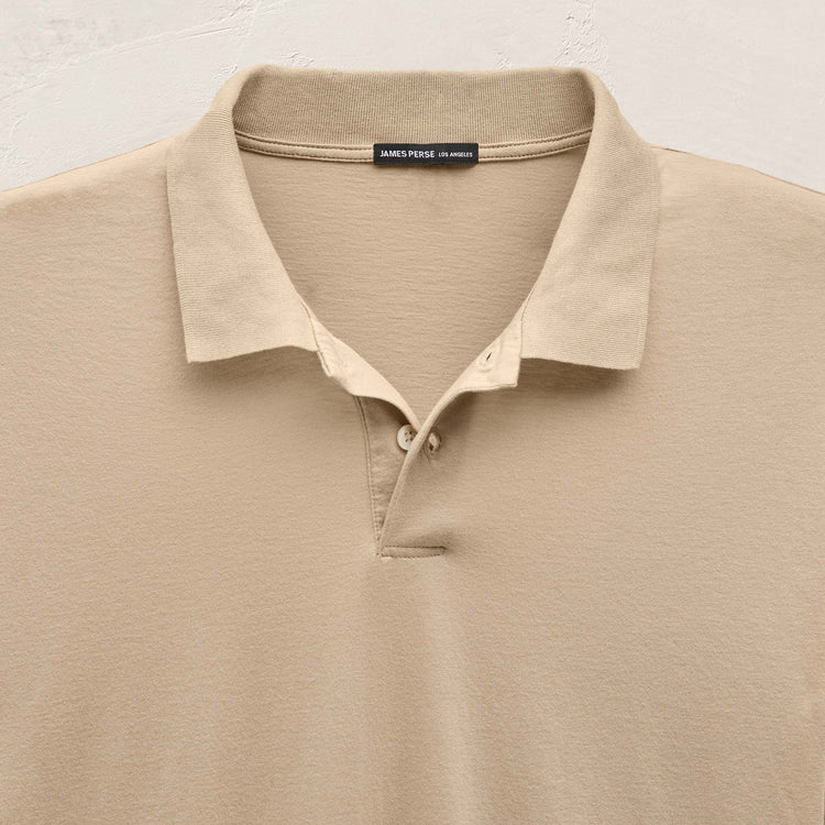 Luxe Lotus Jersey Polo in Light Khaki | James Perse Los Angeles