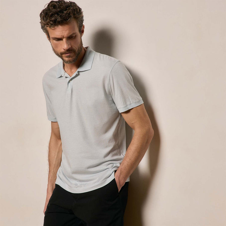 Luxe Lotus Jersey Polo in Memory | James Perse Los Angeles