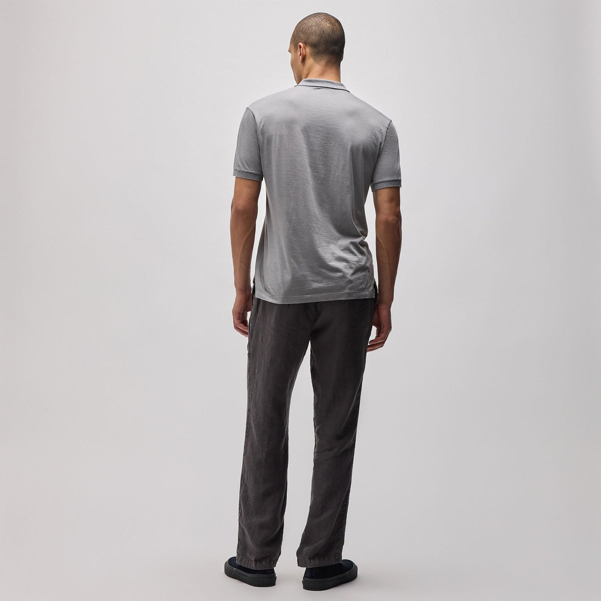 Luxe Lotus Jersey Polo in Silver Grey | James Perse in Los Angeles