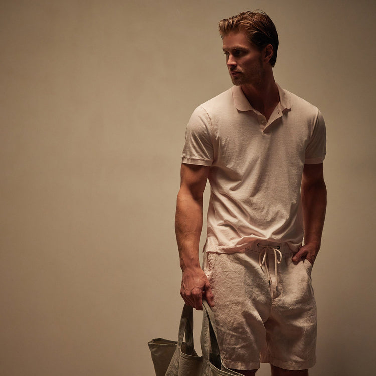 Luxe Lotus Jersey Polo in Zephyr | James Perse Los Angeles