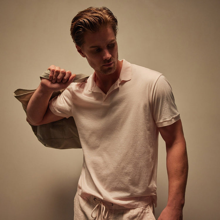 Luxe Lotus Jersey Polo in Zephyr | James Perse Los Angeles
