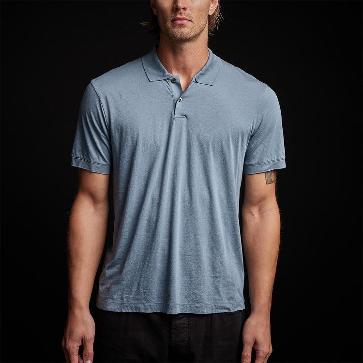 Luxe Lotus Jersey Polo in Globe | James Perse Los Angeles