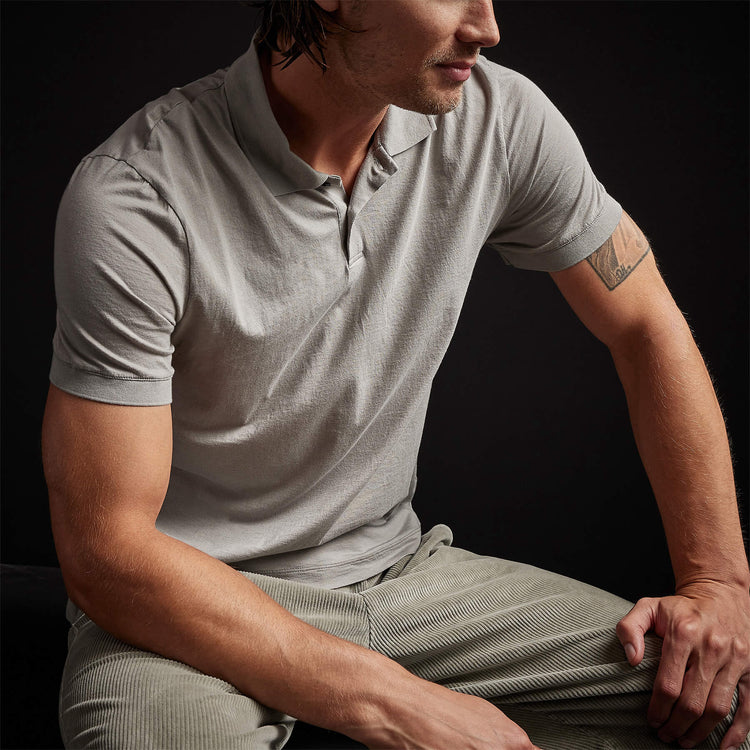 Luxe Lotus Jersey Polo in Paver | James Perse Los Angeles
