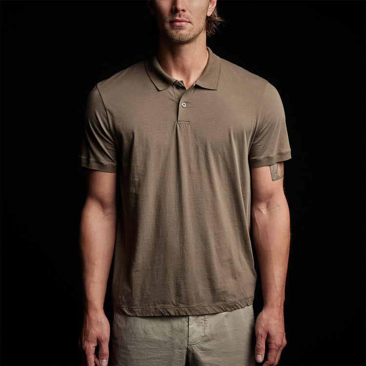 Luxe Lotus Jersey Polo in Sergeant | James Perse Los Angeles