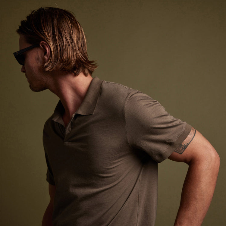Luxe Lotus Jersey Polo in Sergeant | James Perse Los Angeles