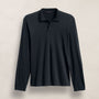 Luxe Lotus Jersey Long Sleeve Polo in French Navy | James Perse Los Angeles