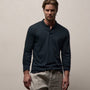 Luxe Lotus Jersey Long Sleeve Polo in French Navy | James Perse Los Angeles