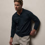 Luxe Lotus Jersey Long Sleeve Polo in French Navy | James Perse Los Angeles