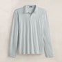 Luxe Lotus Jersey Long Sleeve Polo in Grey Glacier | James Perse Los Angeles