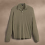 Luxe Lotus Jersey Long Sleeve Polo in Peet | James Perse Los Angeles