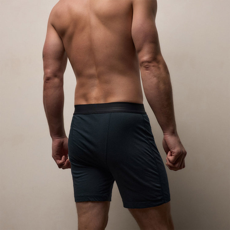 Luxe Lotus Relaxed Fit Boxer Short in French Navy | James Perse Los Angeles