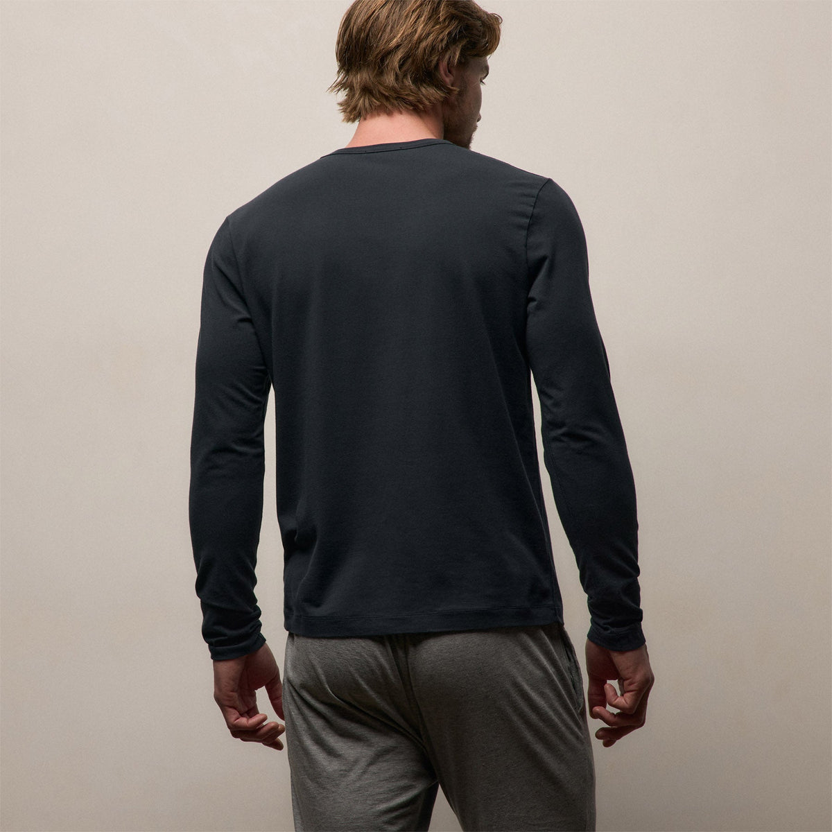 Elevated Lotus Jersey Lounge Crew in French Navy | James Perse Los Angeles