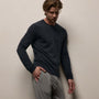 Elevated Lotus Jersey Lounge Crew in French Navy | James Perse Los Angeles