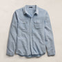 Featherweight Denim Utility Shirt in Bleach Wash | James Perse Los Angeles