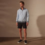 Double Retro Striped Zip Up Cardigan  in Bleached Blue/Black | James Perse Los Angeles